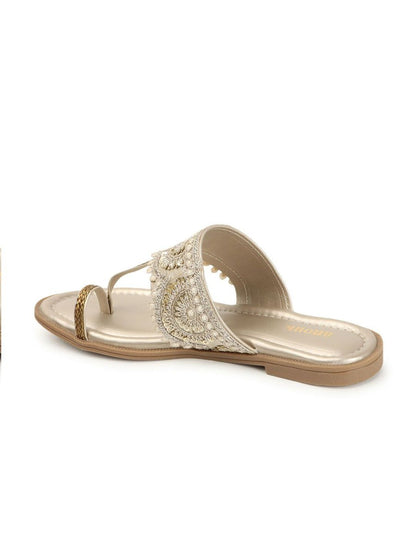 Dhiyona AK Women Open Toe Flats with Laser Cuts