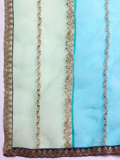 Ethnic Motifs Embroidered Sequinned Kurta With Trousers & Dupatta