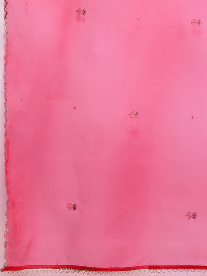 Ethnic Motifs Embroidered Sequinned Kurta With Trousers & Dupatta