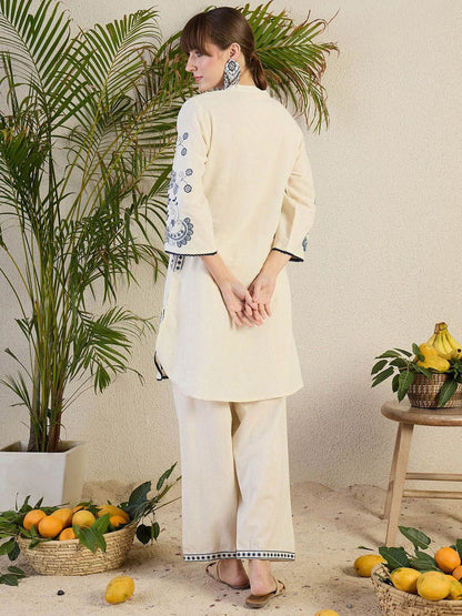 Dhiyona IE Embroidered Tunic With Trouser Co-Ords