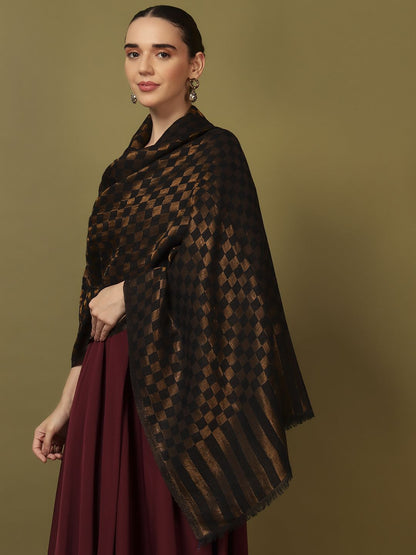 Dhiyona PA Checked Woven Design Shawl