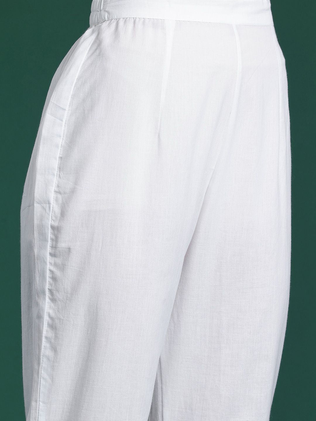 Dhiyona IE Floral Printed Pleated Pure Cotton Kurta with Trousers