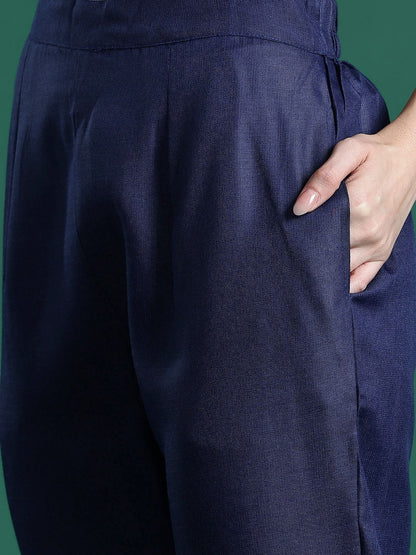 Ethnic Motifs Embroidered Kurta with Trousers & Dupatta