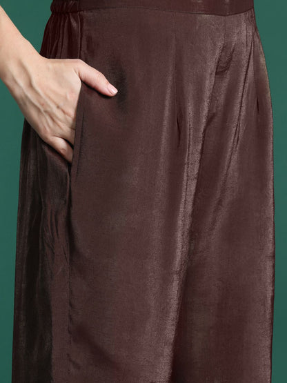 Dhiyona IE Floral Embroidered Liva Kurta with Trousers & With Dupatta