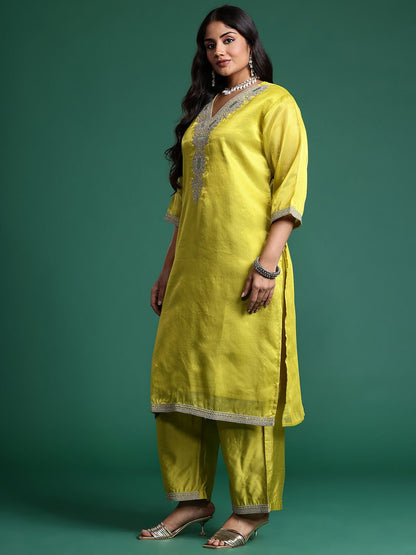 Dhiyona IE Embroidered Kurta with Trousers & Dupatta