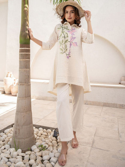 Dhiyona IE Printed Pure Cotton Tunic & Trousers Co-ords
