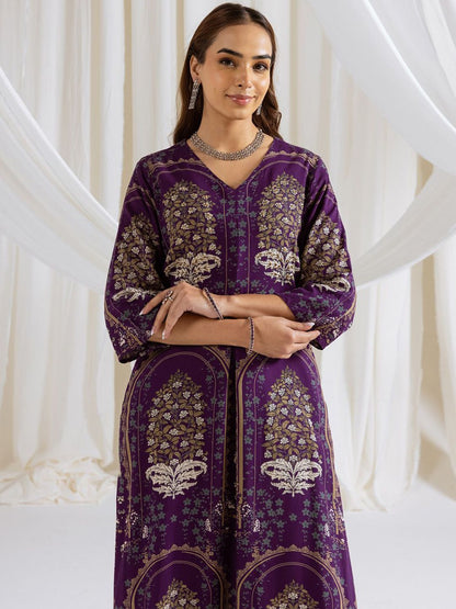Dhiyona IS Women's Women Floral Printed Regular Kurta with Trousers