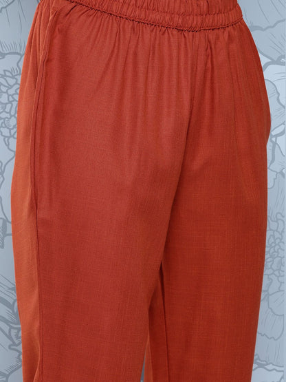 Dhiyona VA Women's Floral Yoke Design Regular Gotta Patti Kurta with Trousers & With Dupatta