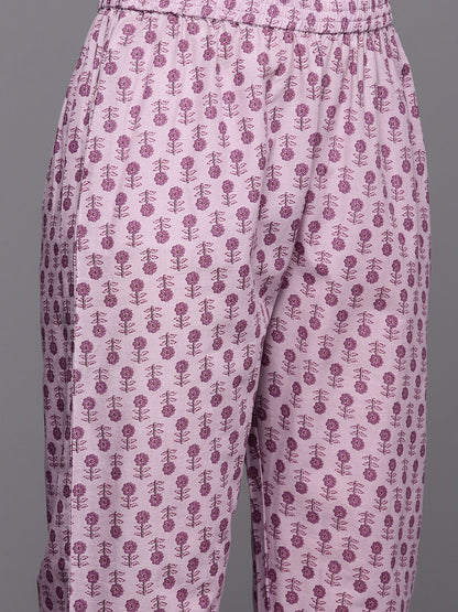 Dhiyona VA Women'sFloral Printed Gotta Patti Pure Cotton Kurta With Trousers & With Dupatta