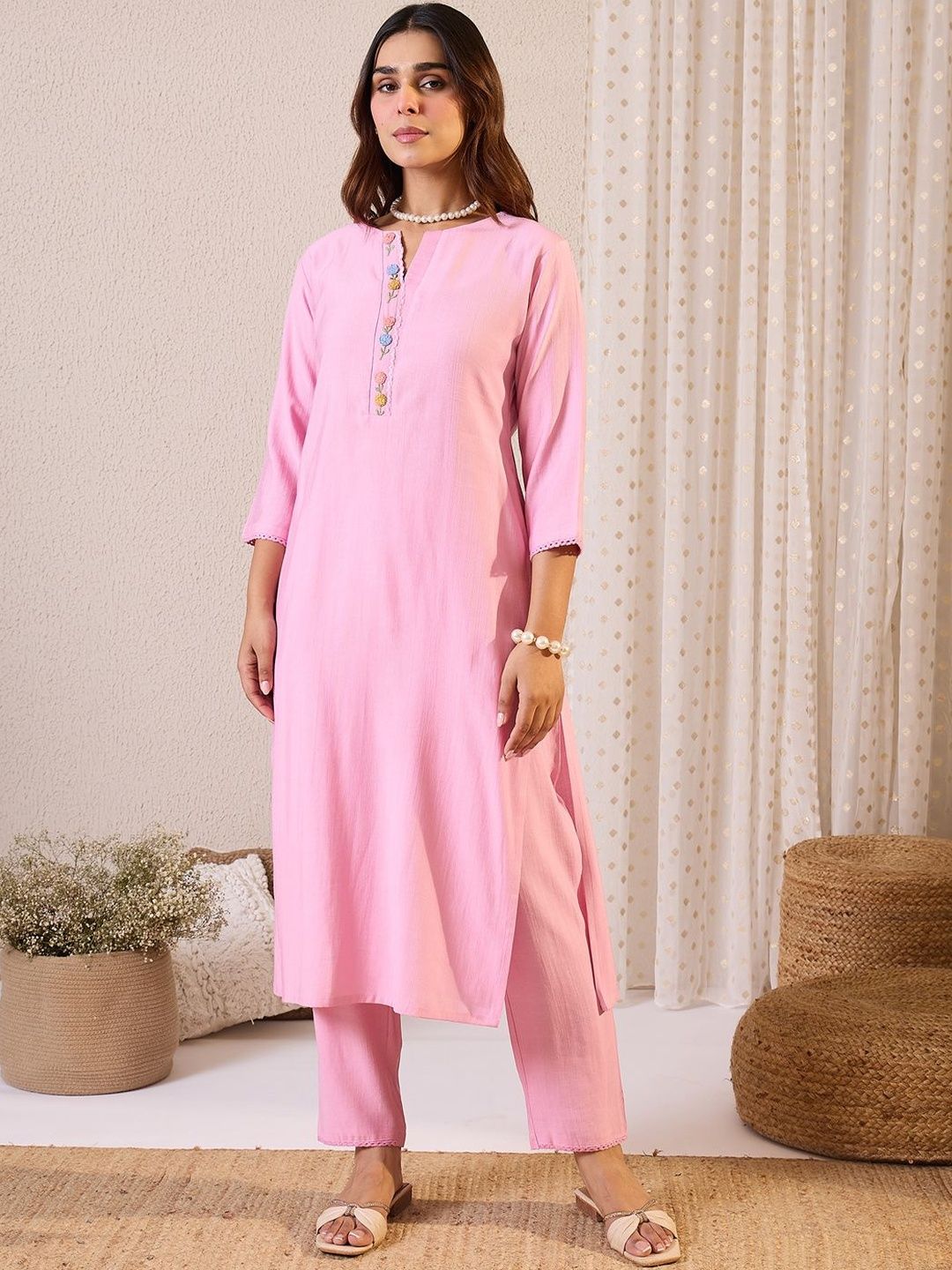 Women Floral Embroidered Kurta with Trousers & Dupatta