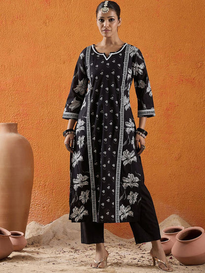 Dhiyona IE Women Ethnic Motifs Printed Panelled Pure Cotton Kurta
