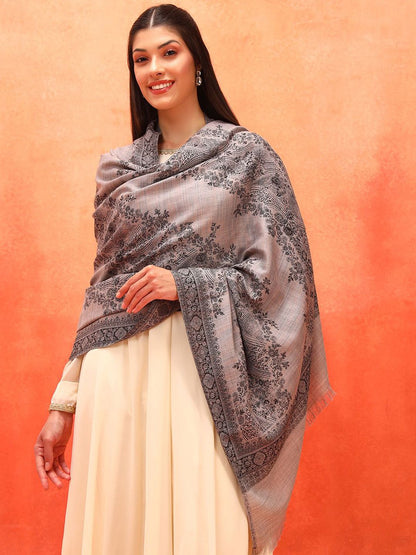 Dhiyona PA Kohsar Floral Woven Design Jamawar Woolen Shawl
