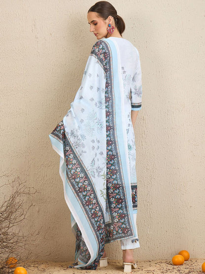 Dhiyona IE Ethnic Motifs Printed Kurta With Trousers & Dupatta