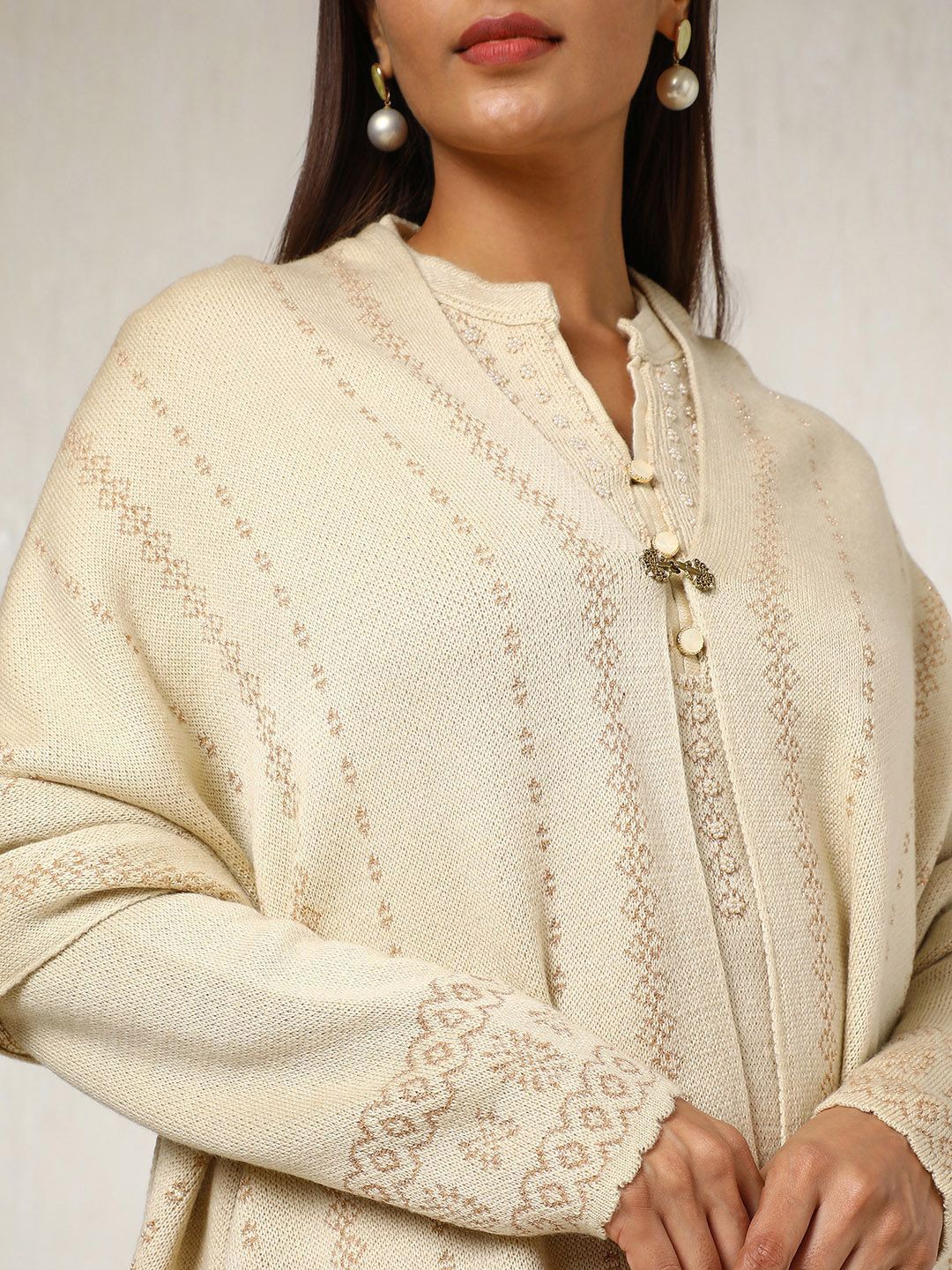 Dhiyona SO Women's Ethnic Motifs Woven Design Beads and Stones Kurta with Trousers & Dupatta