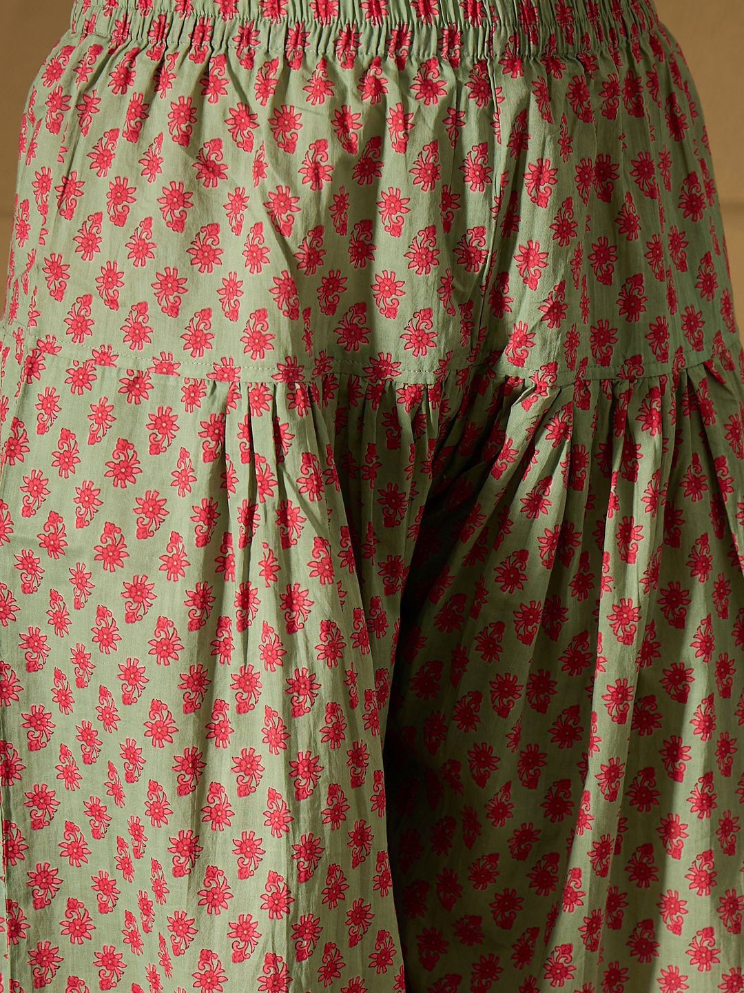 Dhiyona IE Floral Printed Pure Cotton Straight Kurta with Salwar & Dupatta