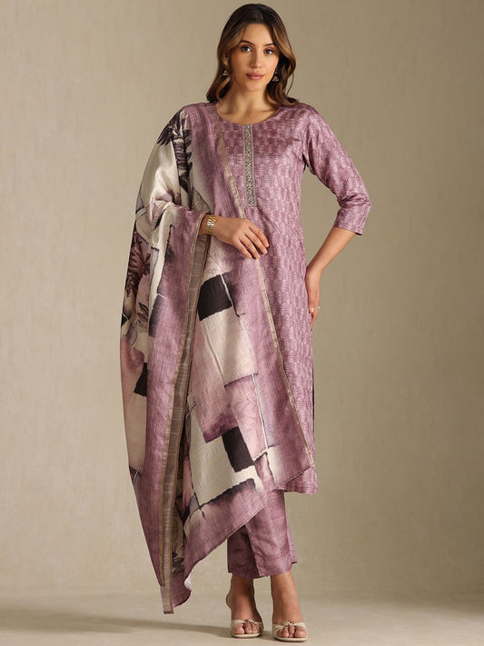 Dhiyona SO Women's Women Botanical Print Regular Kurta with Trousers & Printed Dupatta
