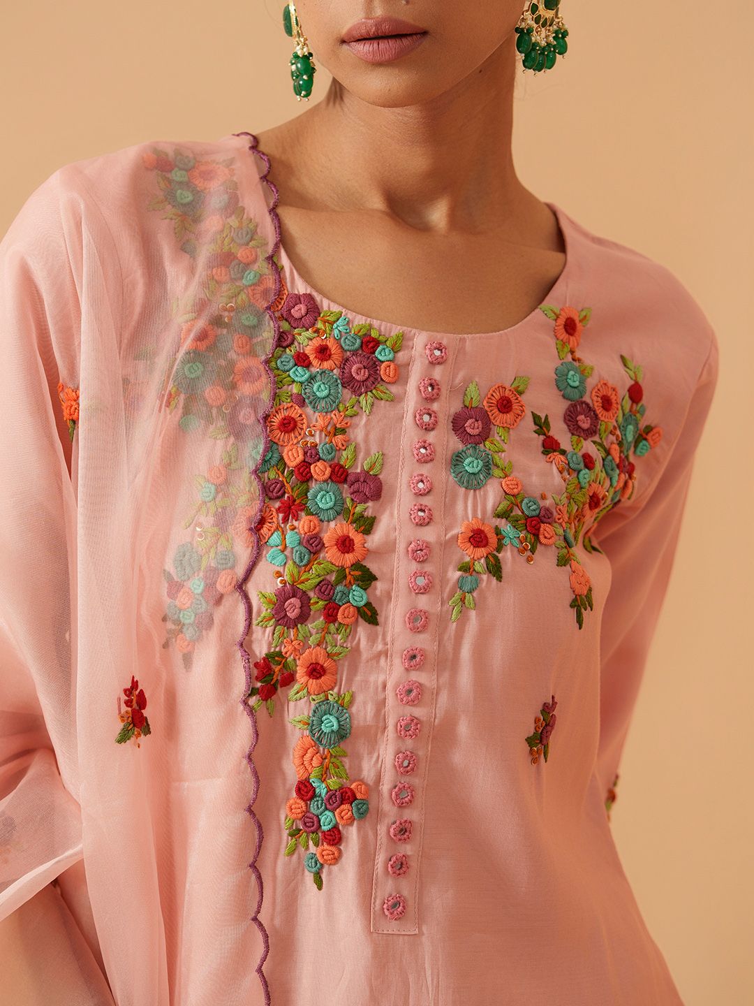 Dhiyona PD Women Embroidered Kurta With Trousers & Dupatta