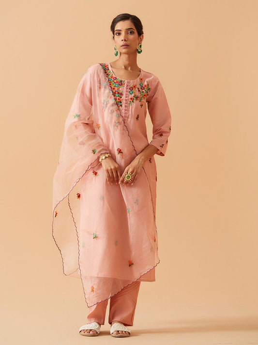 Dhiyona PD Women Embroidered Kurta With Trousers & Dupatta