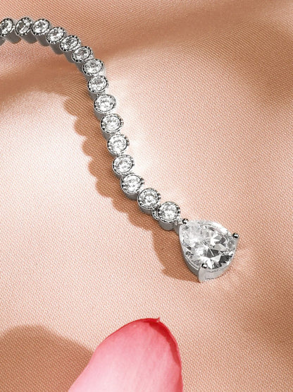 Dhiyona RJ Women's Rhodium-Plated Cubic Zirconia Studded & AD Drop Handcrafted Maang Tikka