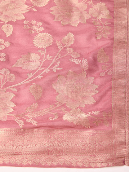 Dhiyona OD  Floral Yoke Design Regular Mirror Work Kurta & Trousers & Dupatta
