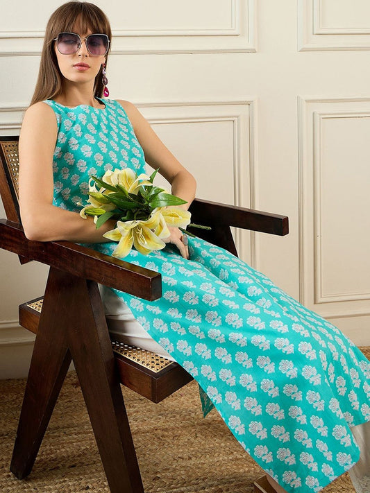 Dhiyona IE Women Ethnic Motifs Printed Block Print Kurta