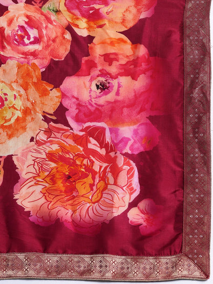 Ethnic Motifs Embroidered Sequinned Kurta with Trousers & With Dupatta