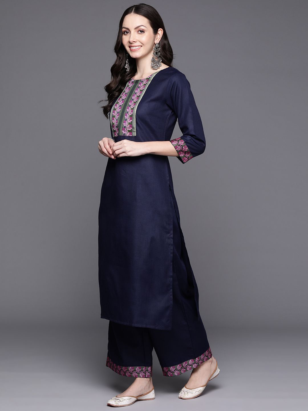 Women Yoke Design Kurta with Palazzos & Dupatta