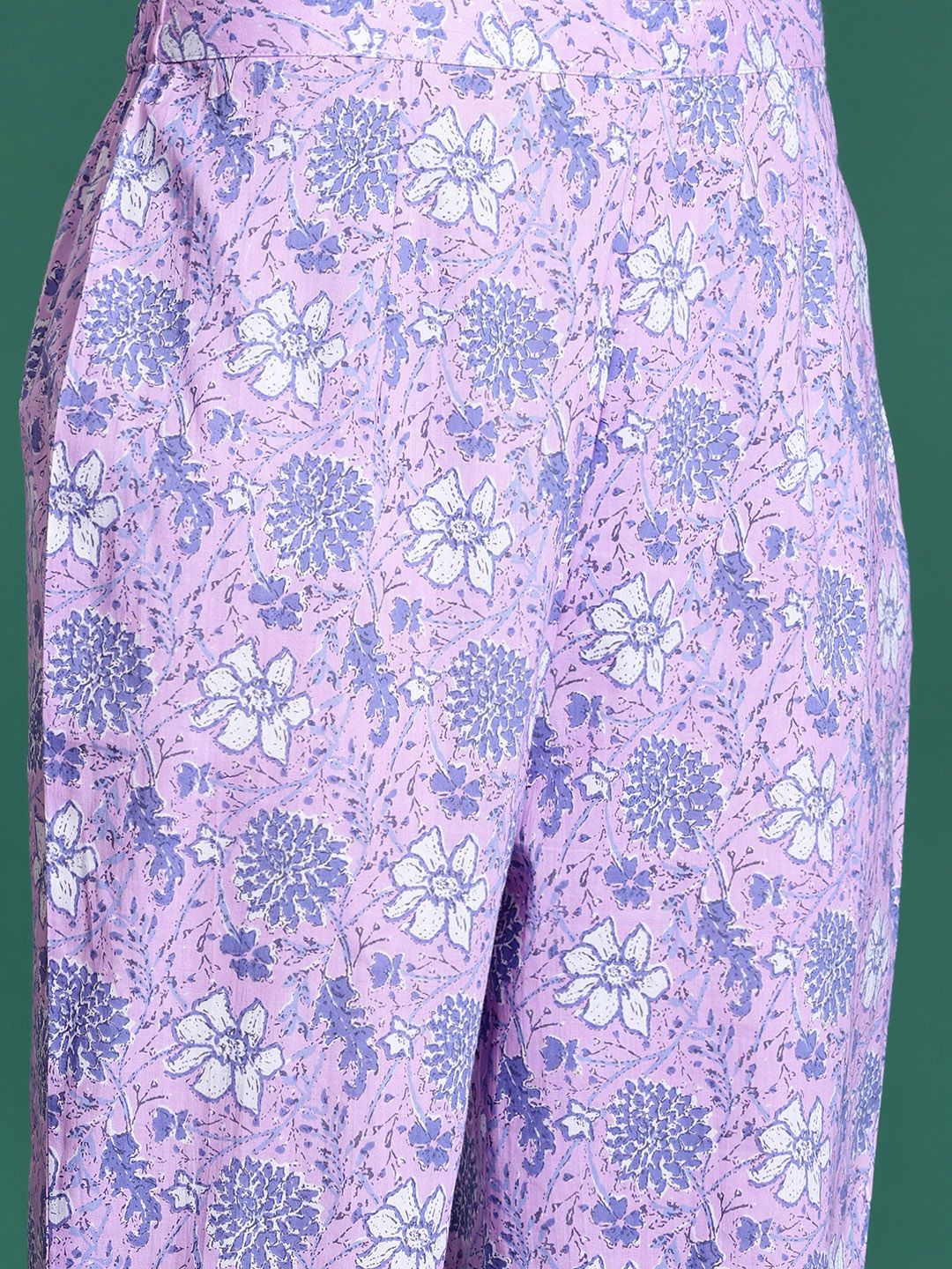 Floral Printed Regular Pure Cotton Kurta with Trousers
