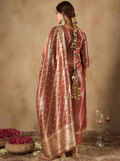 Dhiyona IE Women Ethnic Motifs Regular Kurta with Trousers & Dupatta