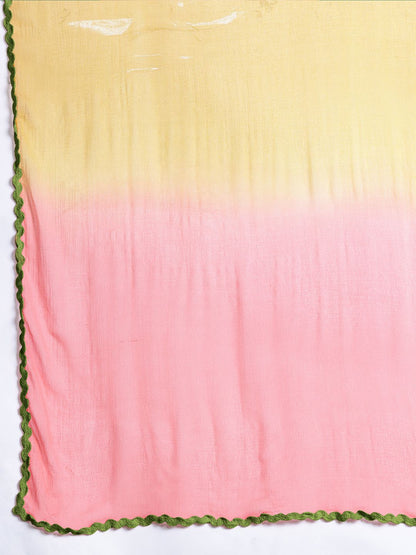 Striped Beads & Stones Pure Cotton Kurta With Trousers & Dupatta