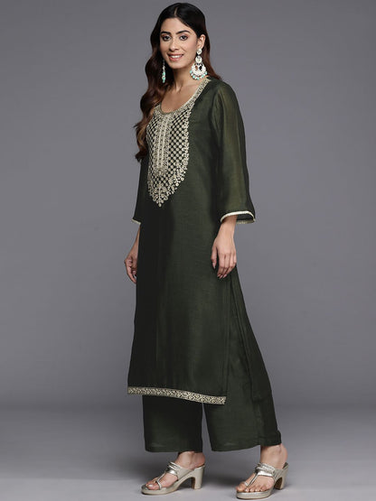 Dhiyona VA Women'sEthnic Motifs Yoke Design Kurta with Palazzos & Dupatta