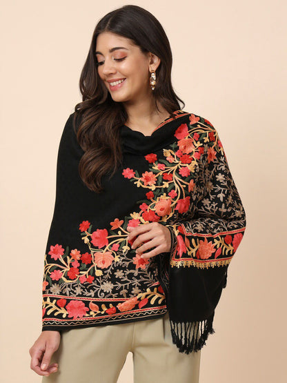 Dhiyona PA Ethnic Motifs Embroidered Shawl