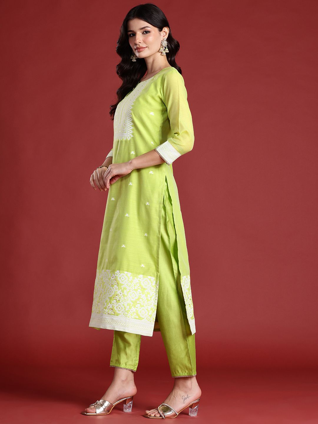 Ethnic Motifs Kurta with Trousers & With Dupatta