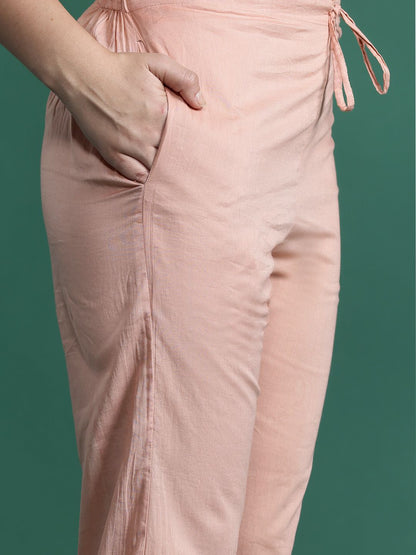 Dhiyona IE Floral Embroidered Thread Work Pure Cotton Kurta with Trousers & With Dupatta