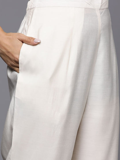Dhiyona IE Women Ethnic Motifs Embroidered Pure Cotton Kurta with Trousers & With Dupatta