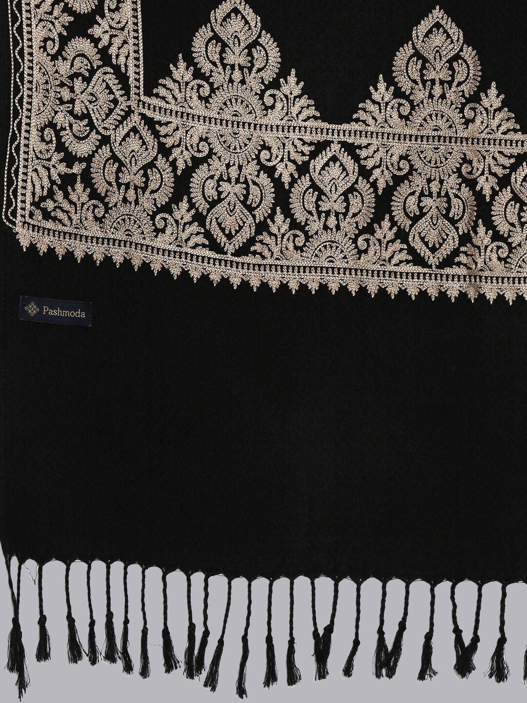 Dhiyona PA Women Black Aari Embroidered Shawl