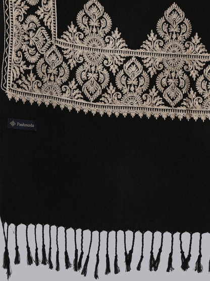 Dhiyona PA Women Black Aari Embroidered Shawl