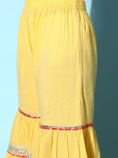 Dhiyona VA Women's Ethnic Motifs Pure Cotton Hyper Texture Kurta Set