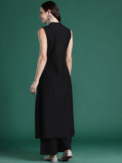 Ethnic Motifs Embroidered Pure Cotton Kurta with Palazzos