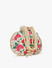 Dhiyona NR Women Cream-Coloured & Green Embroidered Tasselled Potli Clutch