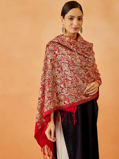 Dhiyona PA Women Floral Embroidered Shawl