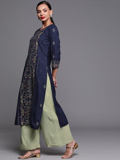 Dhiyona IE Women Ethnic Motifs Printed Straight Cotton Kurta