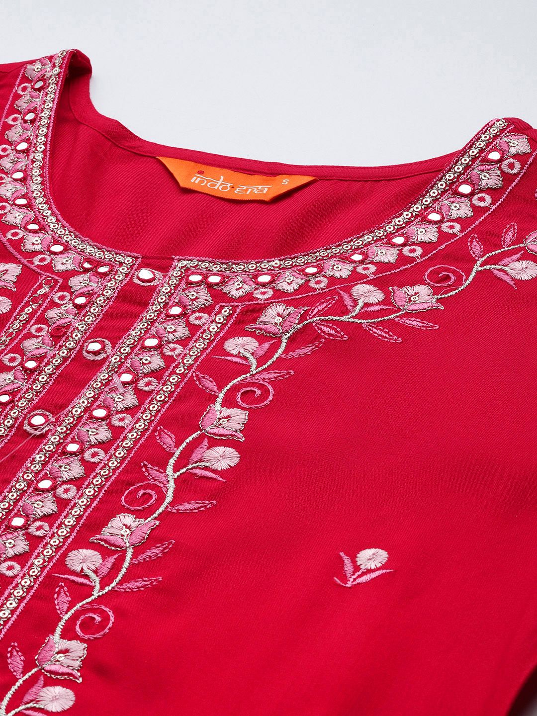 Floral Embroidered Regular Kurta with Trousers & Dupatta