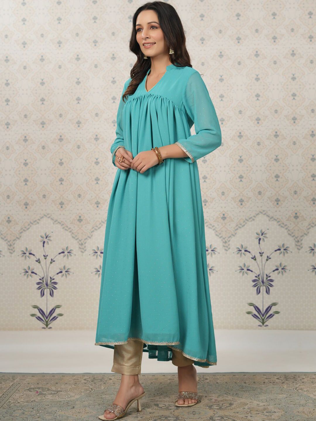Dhiyona OD  Mandarin Collar A-Line Kurta