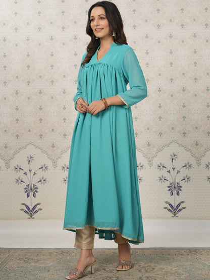 Dhiyona OD  Mandarin Collar A-Line Kurta