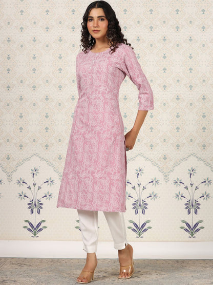 Dhiyona OD  Printed Round Neck Straight Kurta