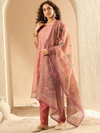 Dhiyona IE Women Embroidered Kurta with Trousers & Dupatta