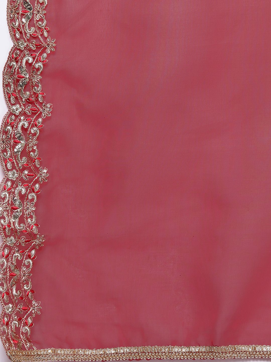 Dhiyona IE Plus Size Ethnic Motifs Embroidered Sequinned Liva Kurta with Trousers & Dupatta