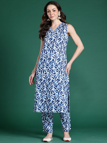 Dhiyona IE Printed Pure Cotton Kurta with Trousers