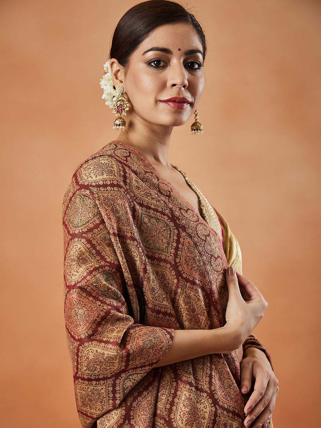 Dhiyona PA Shabnam Paisley Woven Design Jamawar Shawl